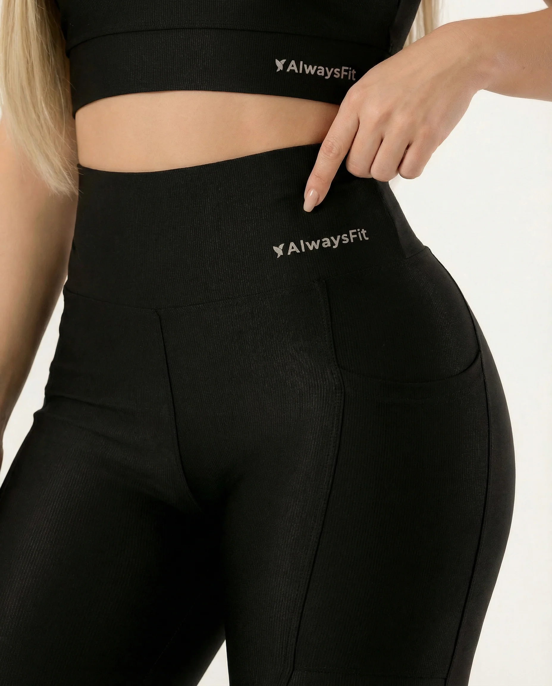 Conjunto Legging e Top Poliamida Canelado Preto - Always Fit - Image 5